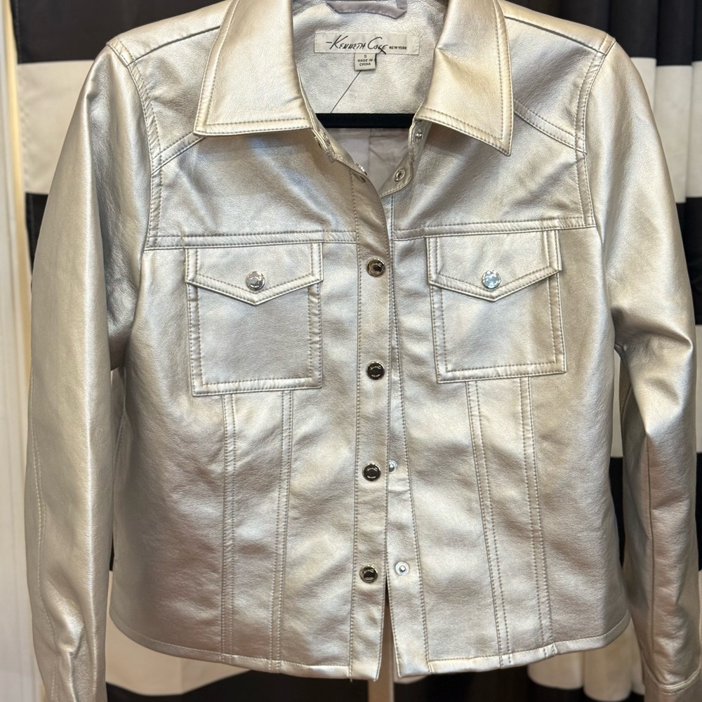 NWT Kenneth Cole Silver Women's Jacket - Picture 3 of 5